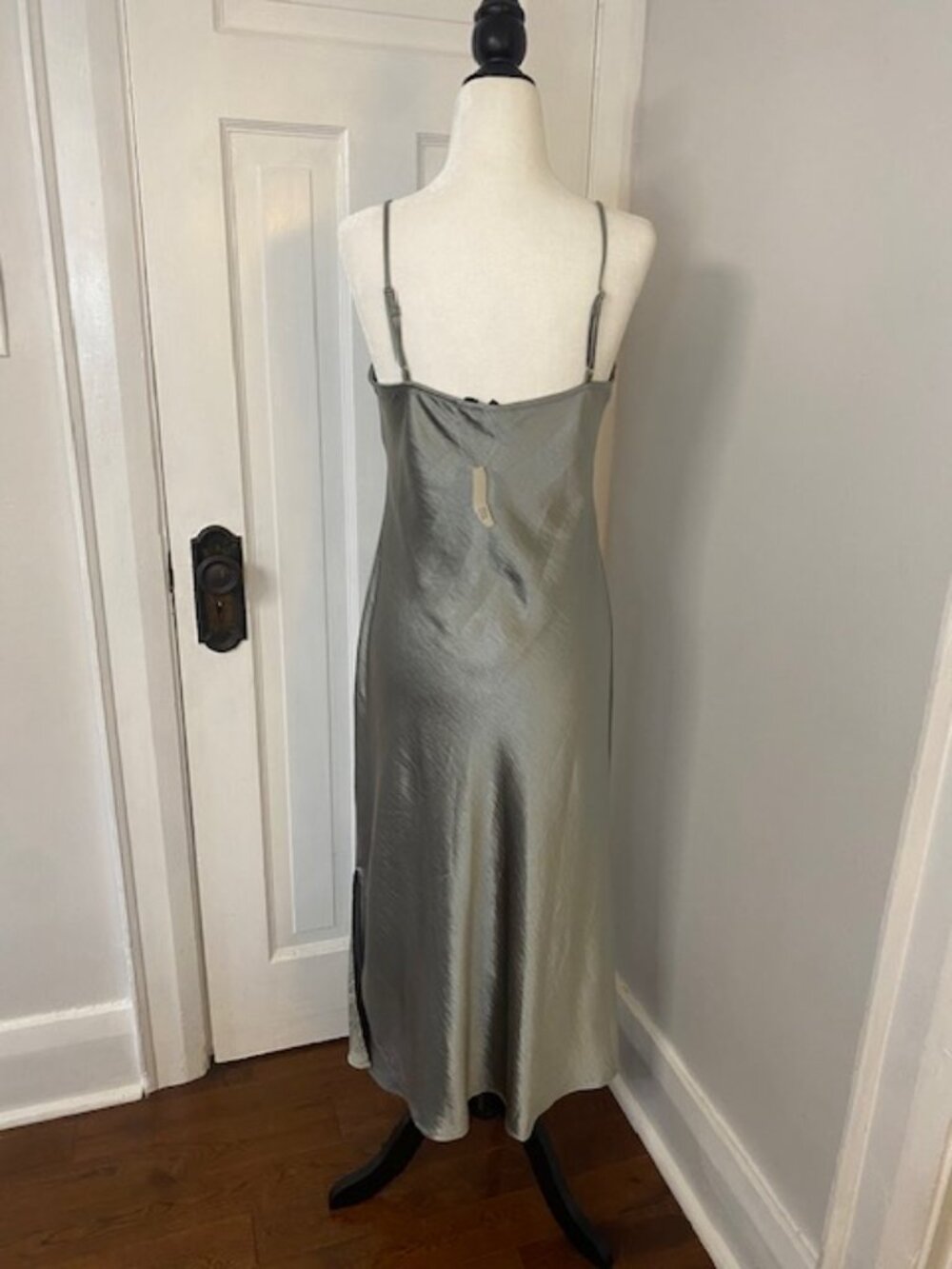 Gap Satin Slip Midi Dress XS petite Sage Green NWT - Picture 3 of 16
